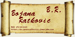 Bojana Ratković vizit kartica